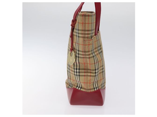 Bolsa Tote em lona e couro com estampa Nova Check da Burberry Vermelho - vista 3