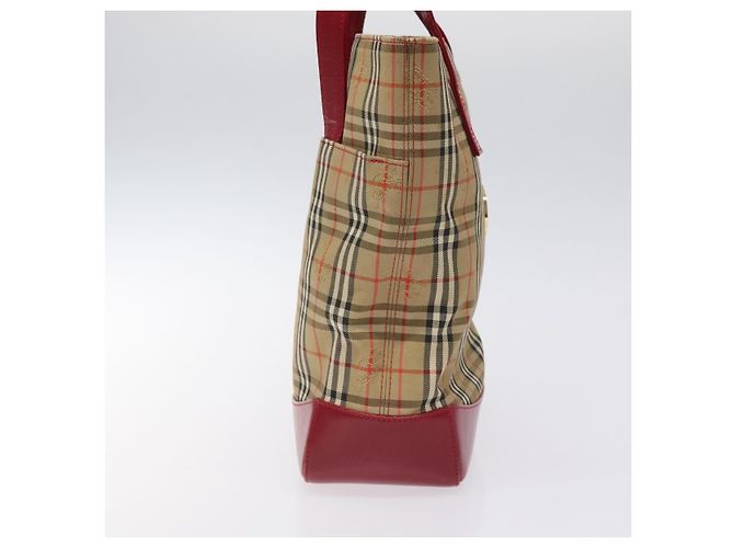 Bolsa Tote em lona e couro com estampa Nova Check da Burberry Vermelho - vista 4
