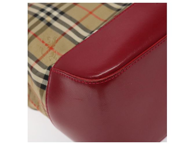 Bolsa Tote em lona e couro com estampa Nova Check da Burberry Vermelho - vista 7