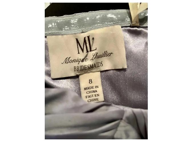 Autre Marque Trägerloses silbernes Abendkleid mit leicht verstärktem Oberteil Grau - Ansicht 6