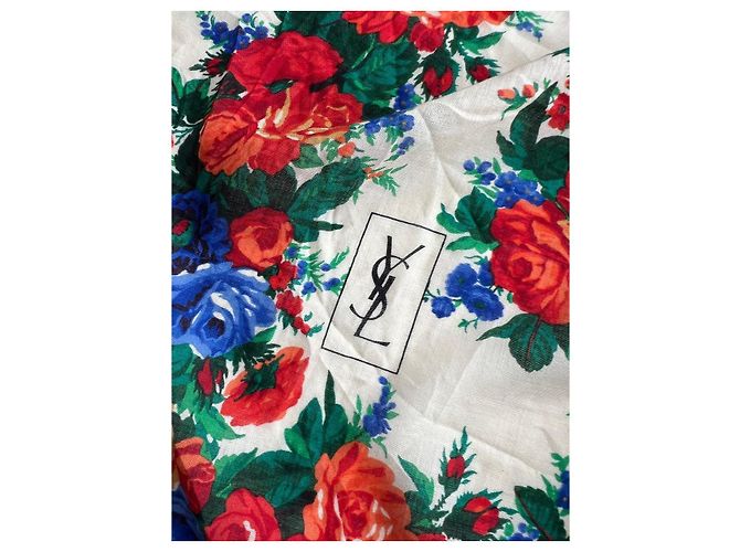 Sciarpa Yves Saint Laurent Bianco sporco - vista 12