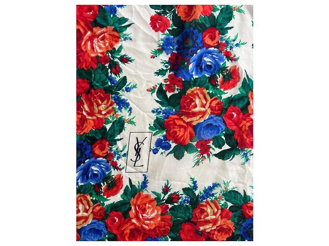 Sciarpa Yves Saint Laurent Bianco sporco - vista 13
