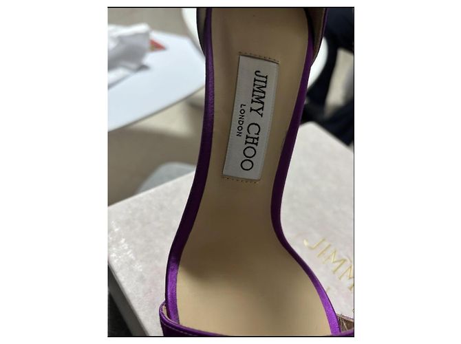 Sandali con tacco Jimmy Choo viola in satin Porpora - vista 6