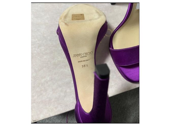 Sandali con tacco Jimmy Choo viola in satin Porpora - vista 7