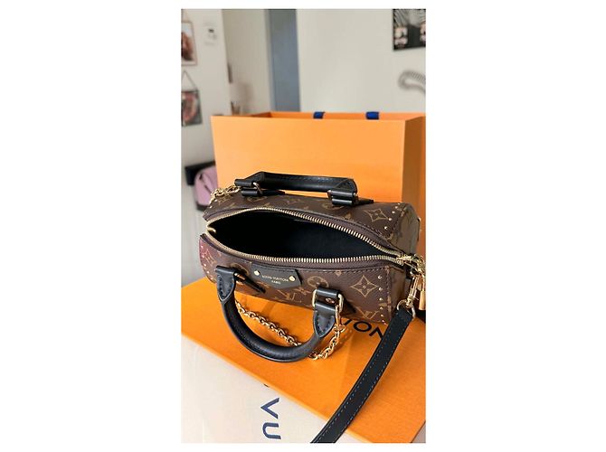 Louis Vuitton Speedy Trunk 20 Monogramma Marrone Nero D'oro - vista 4