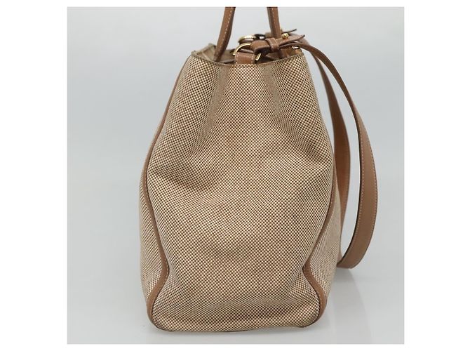 Fendi 2Jours Tasche aus Canvas Medium Beige - Ansicht 3