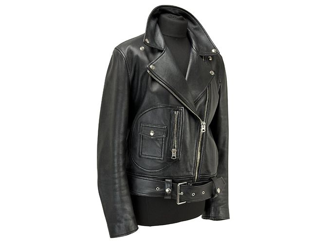 Autre Marque ACNE STUDIOS Bikerjacke aus schwarzem Lammleder - Ansicht 2