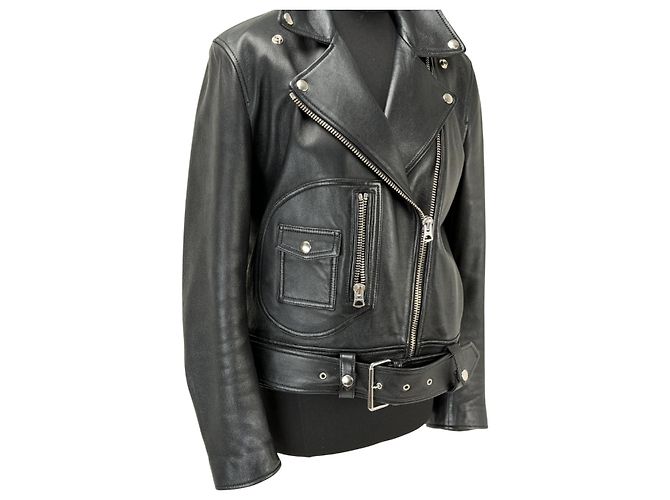 Autre Marque ACNE STUDIOS Bikerjacke aus schwarzem Lammleder - Ansicht 5