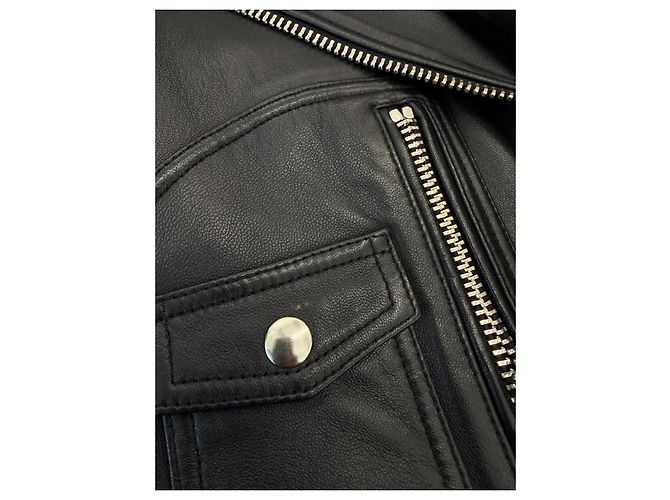 Autre Marque ACNE STUDIOS Bikerjacke aus schwarzem Lammleder - Ansicht 7