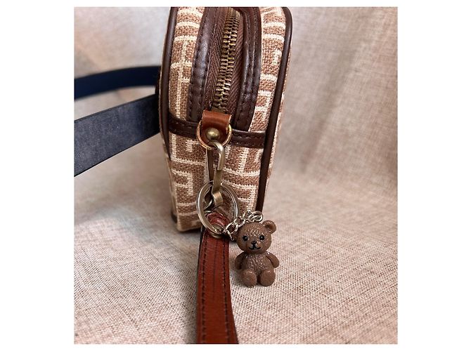 Pochette Vintage Pierre Balmain - Tela Monogramma e Pelle Marrone - vista 18