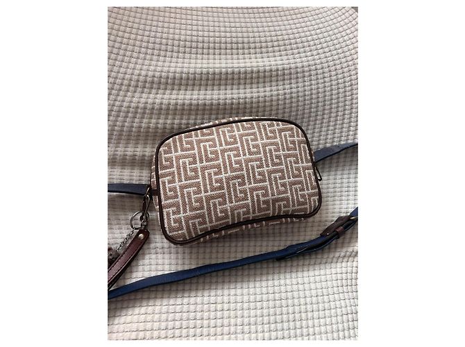 Pochette Vintage Pierre Balmain - Tela Monogramma e Pelle Marrone - vista 21