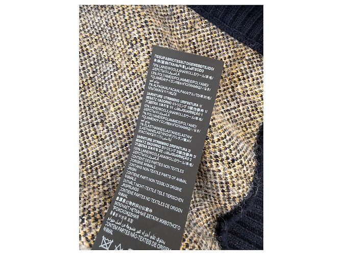 Saint Laurent Cardigan aus Wolle mit Karomuster marineblau - Ansicht 6