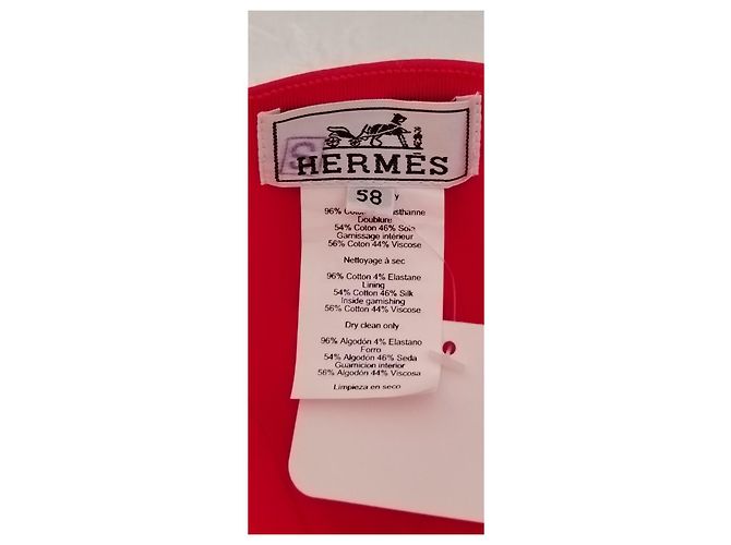 HERMÈS BERRETTO «SERENA NAUTIC» IN COTONE. Rosso - vista 2
