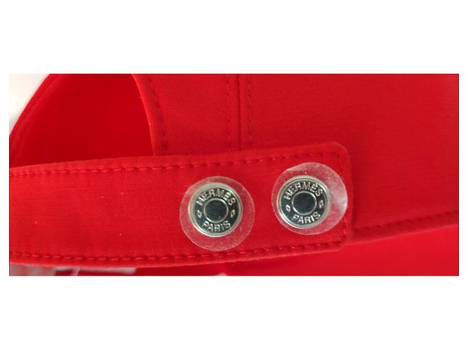 HERMÈS BERRETTO «SERENA NAUTIC» IN COTONE. Rosso - vista 7