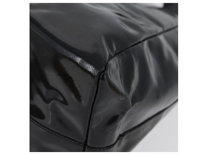 Borsa a mano PRADA in pelle verniciata nera argento Auth bs33735 Nero - vista 14