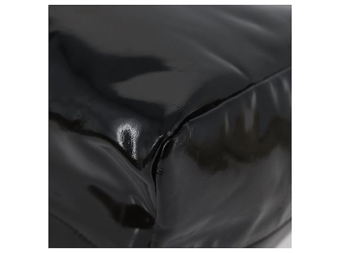 Borsa a mano PRADA in pelle verniciata nera argento Auth bs33735 Nero - vista 16