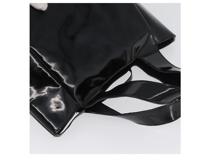 Borsa a mano PRADA in pelle verniciata nera argento Auth bs33735 Nero - vista 6