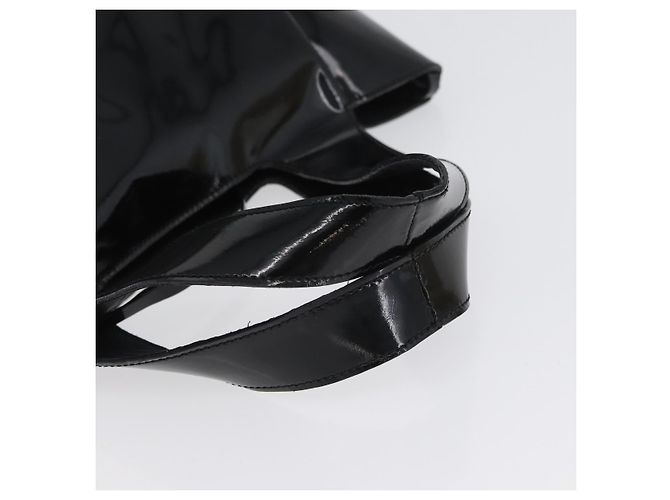 Borsa a mano PRADA in pelle verniciata nera argento Auth bs33735 Nero - vista 7
