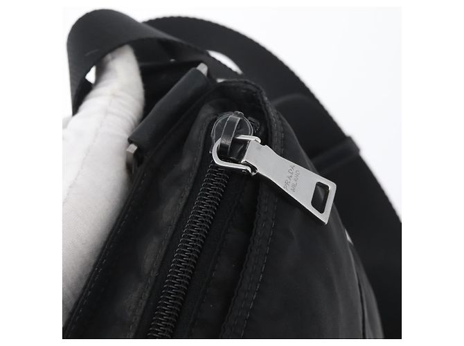 Borsa a Spalla PRADA in Nylon Nero Argento Autentica bs33911 - vista 10
