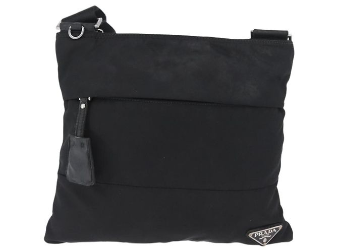 Borsa a Spalla PRADA in Nylon Nero Argento Autentica bs33911 - vista 13