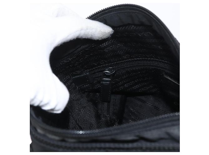 Borsa a Spalla PRADA in Nylon Nero Argento Autentica bs33911 - vista 22