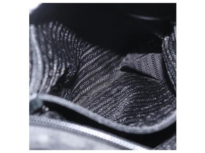 Borsa a Spalla PRADA in Nylon Nero Argento Autentica bs33911 - vista 23