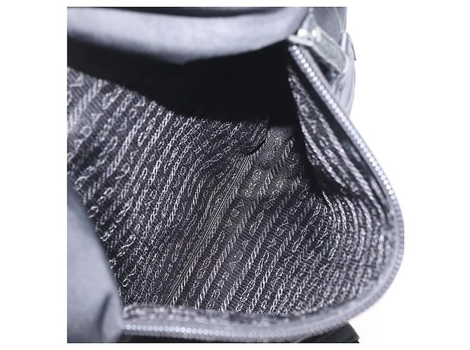 Borsa a Spalla PRADA in Nylon Nero Argento Autentica bs33911 - vista 24
