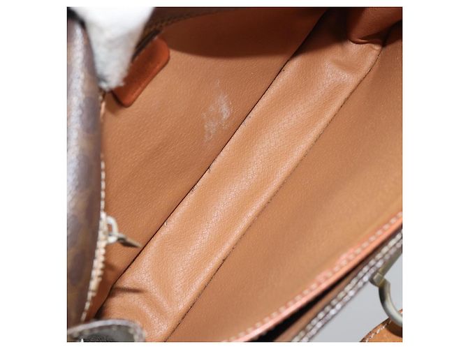 Céline Borsa a Spalla in Tela Macadam CELINE in Pelle PVC Marrone Oro Auth ka3071 D'oro - vista 10