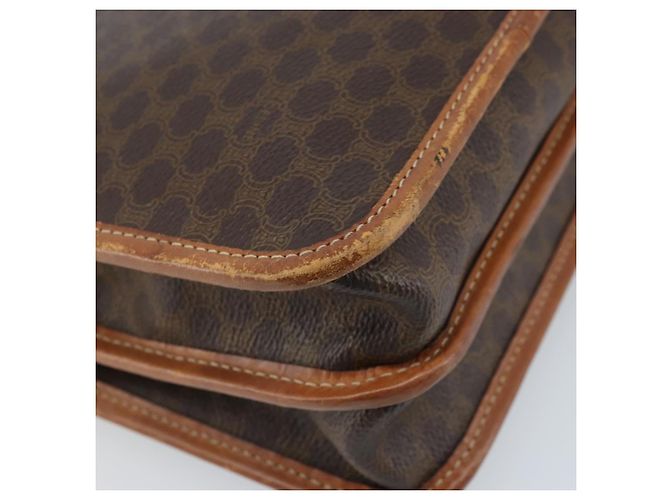 Céline Borsa a Spalla in Tela Macadam CELINE in Pelle PVC Marrone Oro Auth ka3071 D'oro - vista 17