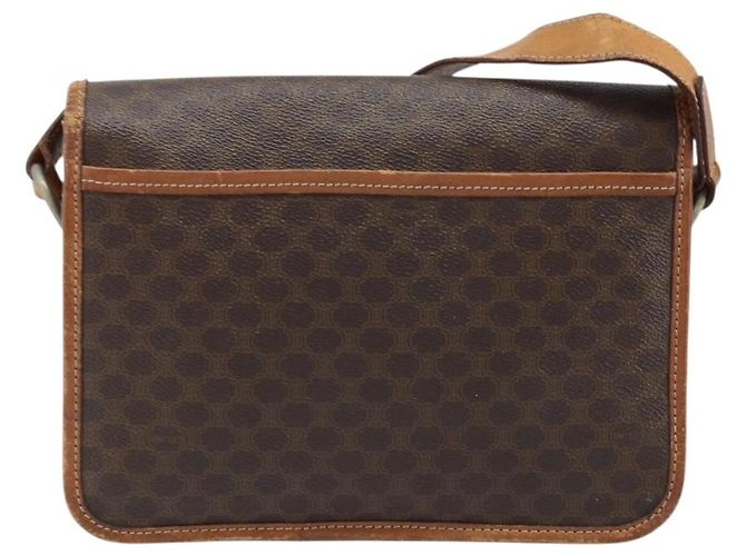 Céline Borsa a Spalla in Tela Macadam CELINE in Pelle PVC Marrone Oro Auth ka3071 D'oro - vista 2