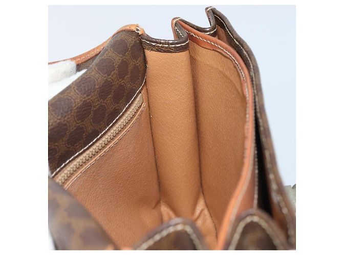 Céline Borsa a Spalla in Tela Macadam CELINE in Pelle PVC Marrone Oro Auth ka3071 D'oro - vista 21
