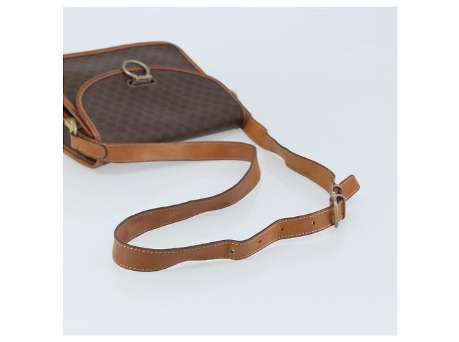 Céline Borsa a Spalla in Tela Macadam CELINE in Pelle PVC Marrone Oro Auth ka3071 D'oro - vista 7