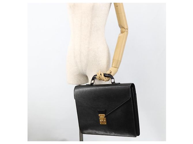 LOUIS VUITTON Epi Serviette Conseiller Borsa Business Nera M54422 LV Auth ka3192 Nero - vista 23