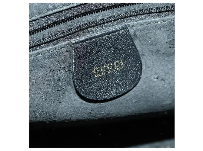 Borsa a mano in pelle Gucci Bamboo 2 in 1 Nero Oro Auth 172300 D'oro - vista 21