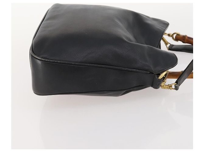 Borsa a mano in pelle Gucci Bamboo 2 in 1 Nero Oro Auth 172300 D'oro - vista 3