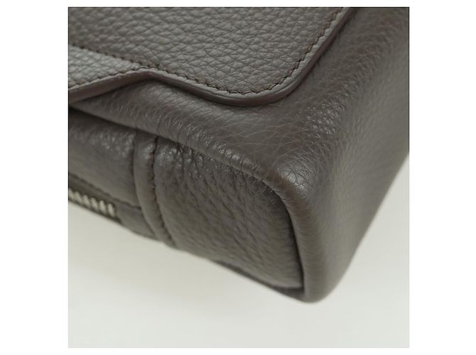 PRADA Vitterodino Borsa a Spalla Pelle Grigia Argento 2VH184 Auth ARZ688SAM Marrone - vista 16