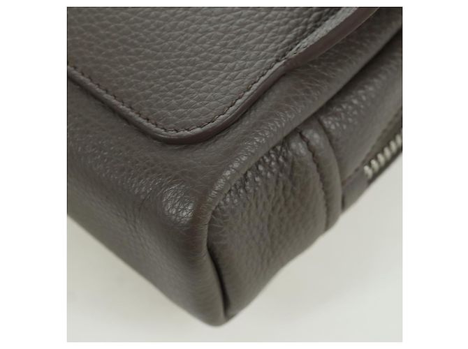 PRADA Vitterodino Borsa a Spalla Pelle Grigia Argento 2VH184 Auth ARZ688SAM Marrone - vista 17