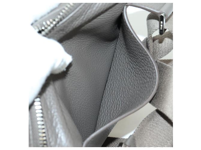PRADA Vitterodino Borsa a Spalla Pelle Grigia Argento 2VH184 Auth ARZ688SAM Marrone - vista 25