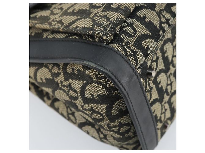 Borsa a mano in tela Trotter Christian Dior nera argento Auth BSZ335 Nero - vista 14