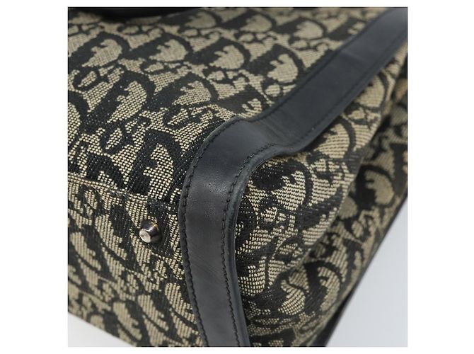 Borsa a mano in tela Trotter Christian Dior nera argento Auth BSZ335 Nero - vista 15