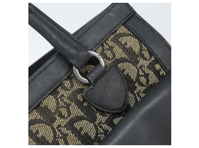 Borsa a mano in tela Trotter Christian Dior nera argento Auth BSZ335 Nero - vista 17