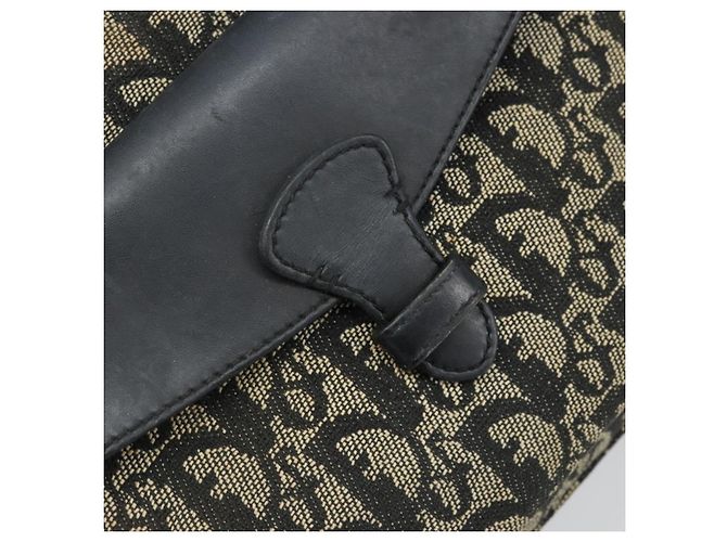 Borsa a mano in tela Trotter Christian Dior nera argento Auth BSZ335 Nero - vista 18