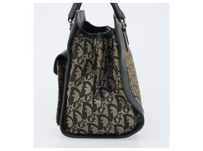 Borsa a mano in tela Trotter Christian Dior nera argento Auth BSZ335 Nero - vista 3
