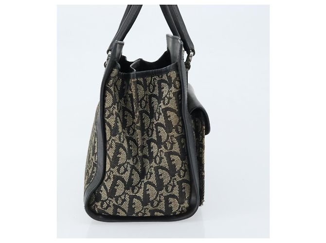 Borsa a mano in tela Trotter Christian Dior nera argento Auth BSZ335 Nero - vista 4