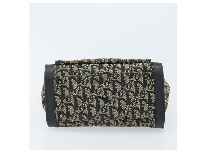Borsa a mano in tela Trotter Christian Dior nera argento Auth BSZ335 Nero - vista 5