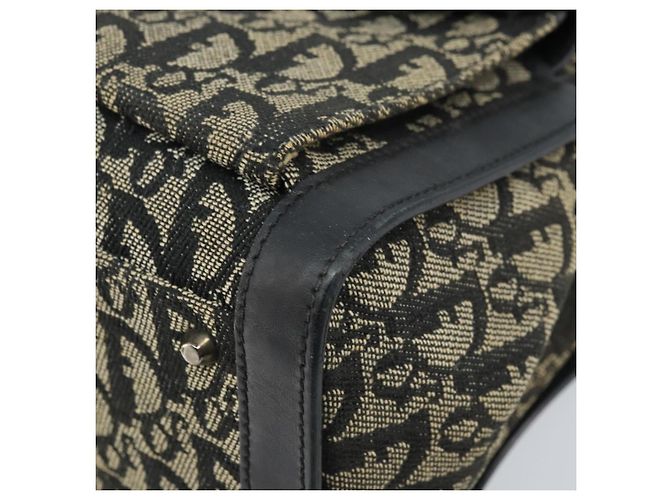 Borsa a mano in tela Trotter Christian Dior nera argento Auth BSZ335 Nero - vista 9