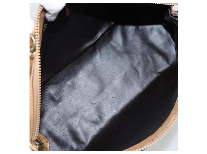 Céline Borsa a mano in tela Macadam CELINE PVC Beige Oro Auth ARZ059 D'oro - vista 11