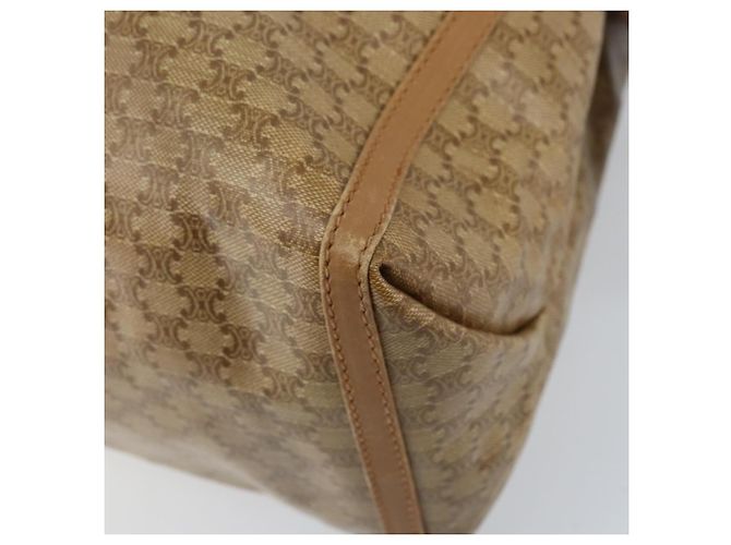 Céline Borsa a mano in tela Macadam CELINE PVC Beige Oro Auth ARZ059 D'oro - vista 15