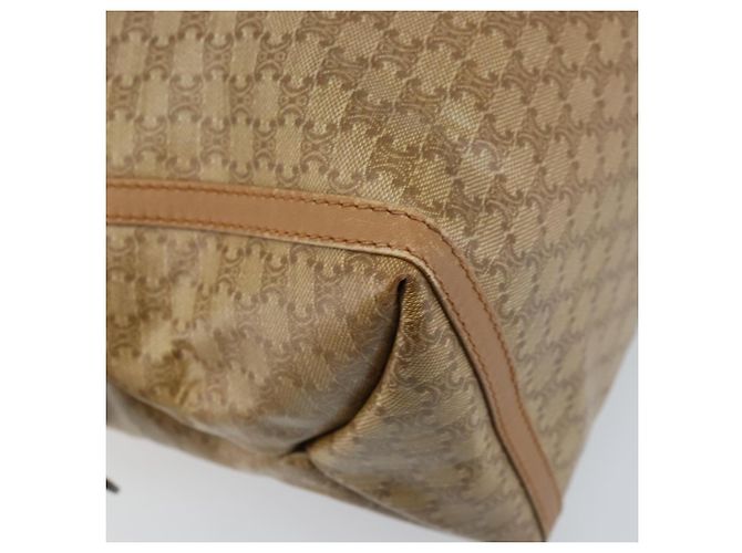 Céline Borsa a mano in tela Macadam CELINE PVC Beige Oro Auth ARZ059 D'oro - vista 16