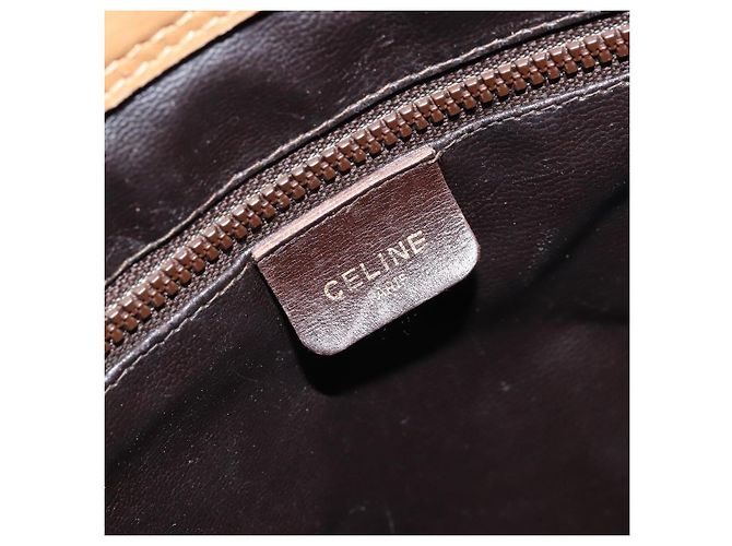 Céline Borsa a mano in tela Macadam CELINE PVC Beige Oro Auth ARZ059 D'oro - vista 19